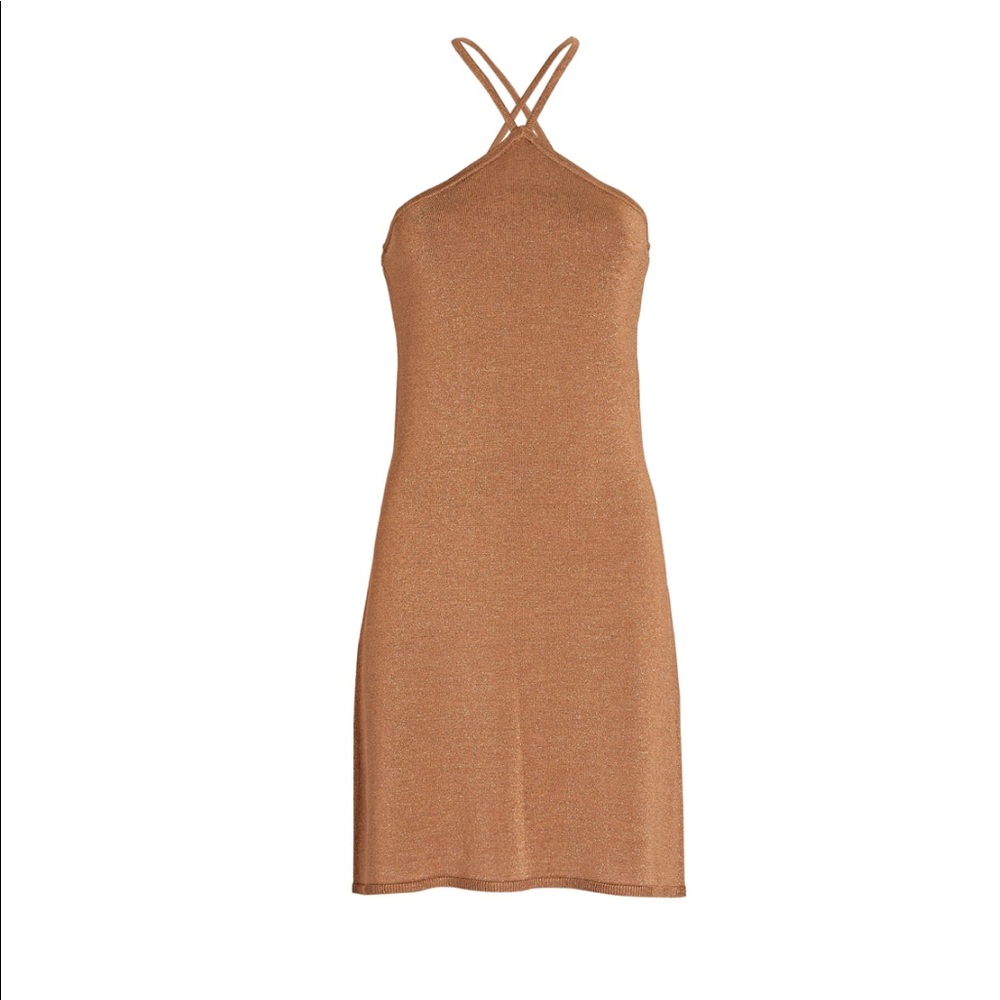INTERMIX Ruthie Metallic Knit Mini Dress